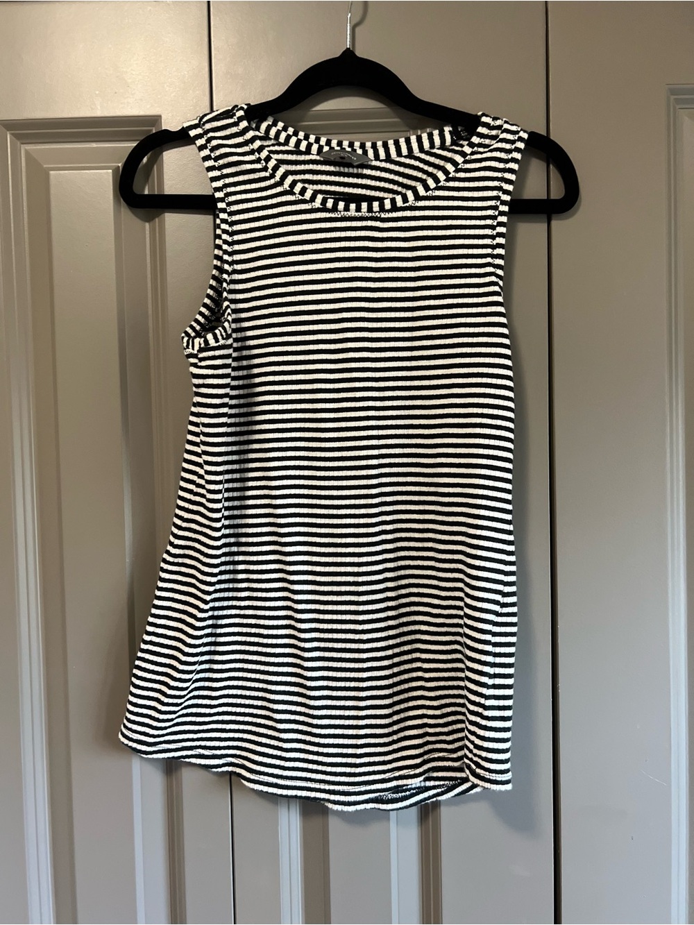 Denver Hayes Black & White Striped Sleeveless Top